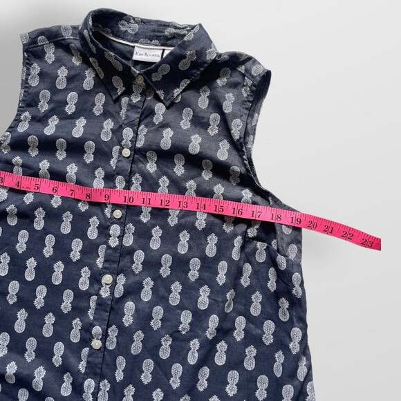 Kim Rogers Pineapple Sleeveless Button Down M - Picture 7 of 7